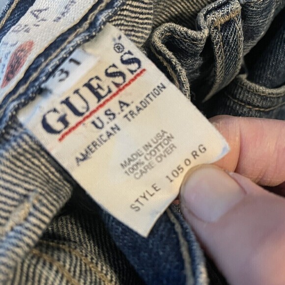 VINTAGE Guess Jeans Original Fit Cropped Ankle 90's Y2K Distressed Women's 31 - Picture 10 of 11